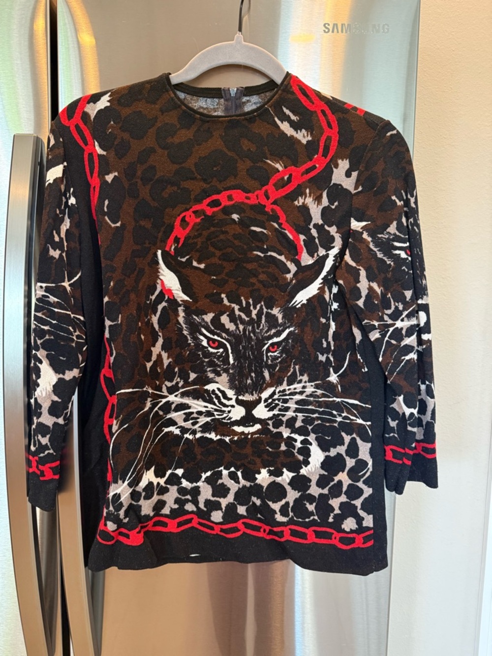 Vintage Ji Baiji for Fairfield Panther Graphic Too Reika Designer Leopard Chain